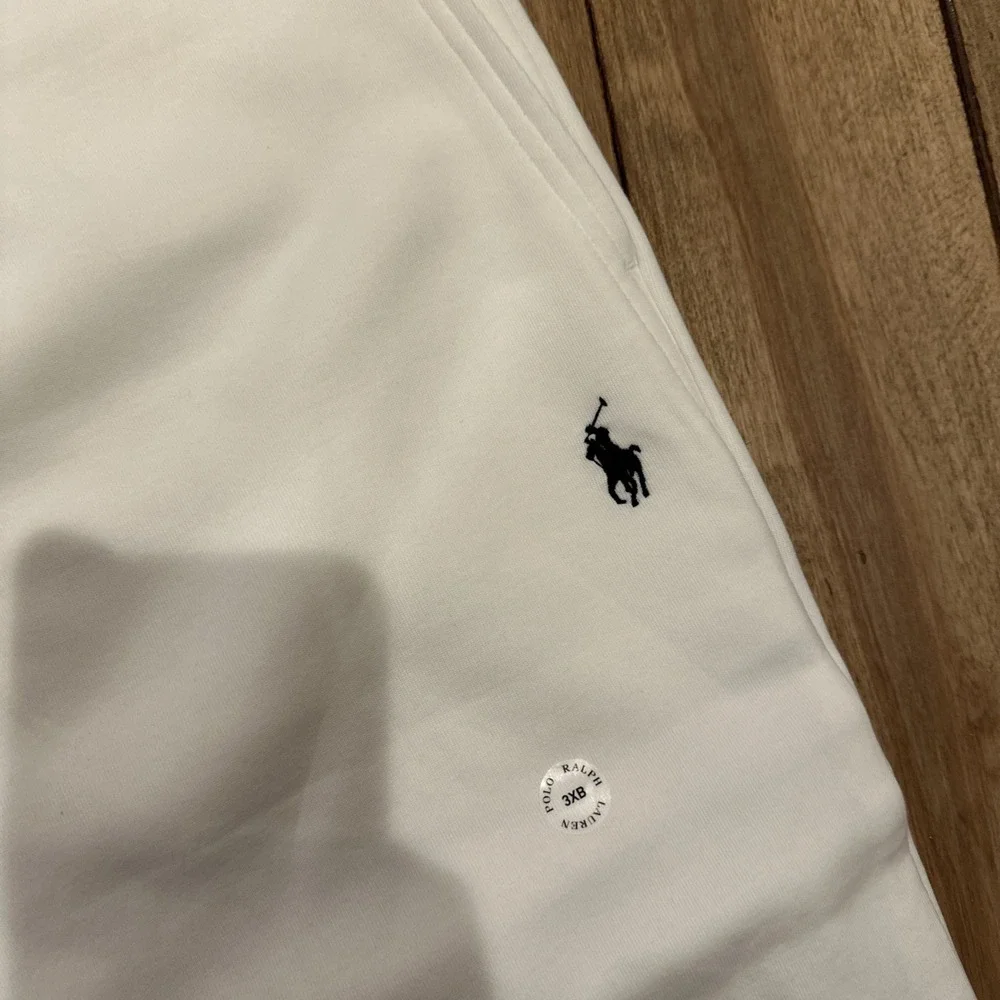 POLO RALPH LAUREN Men's‎ 2XB White Double Knit Tech Sweat Shorts